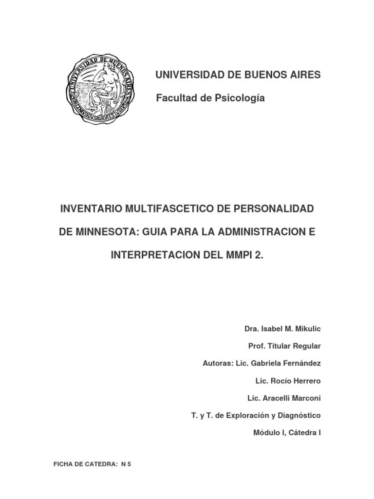 Test MMPI2 PDF Validez (Estadísticas) Sicología