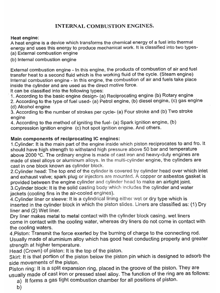 Internal Combustion Engines | PDF