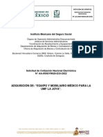 Solicitud Cotizacion Aa-050gyr026-E33-2022 Equipo y Mobiliario Médico