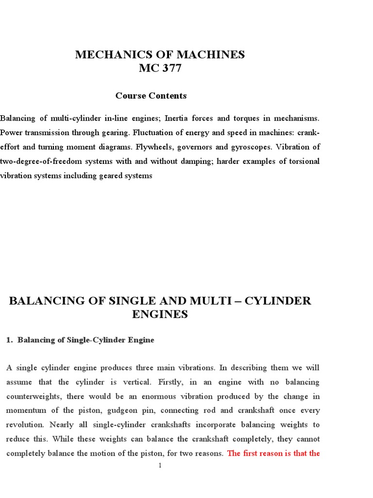 Lecture 1 MC 377 PDF Piston Engines