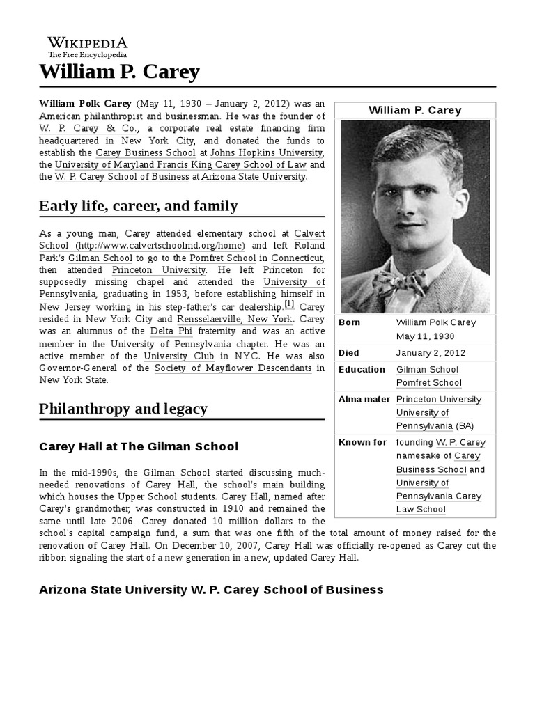 William P. Carey | PDF