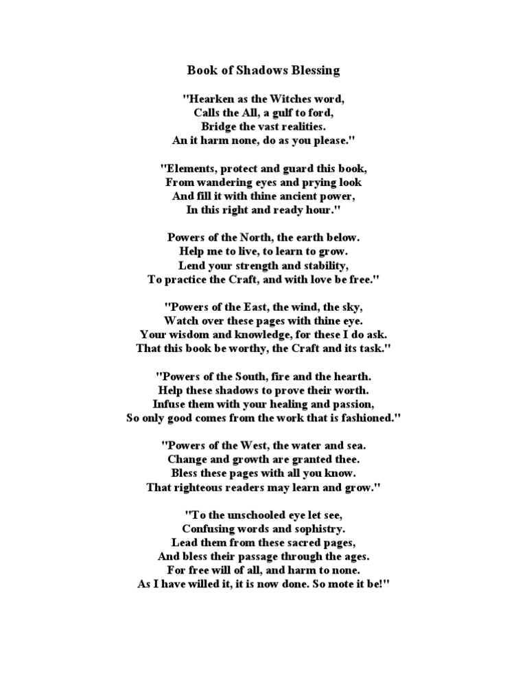 Blessing for a Book of Shadows | PDF | Religion & Spirituality