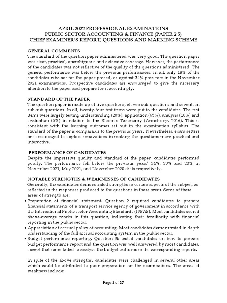 Assessing Examination Performance and Identifying Areas for Improvement