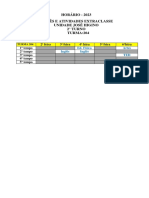 Horário - Ativ Extraclasse - JH - 2º Turno - Turma 204