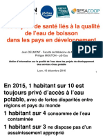 Ps Eau Les Enjeux de Sante Lies A La Qualite de L Eau de Boisson Dans Les Pays en Developpement 2016