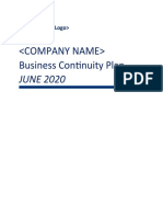 Business Contingency Planning Template