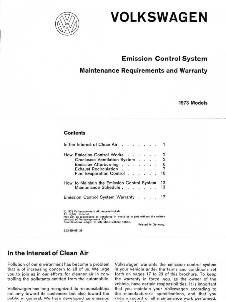Sistema de Control de Emisiones VW PDF