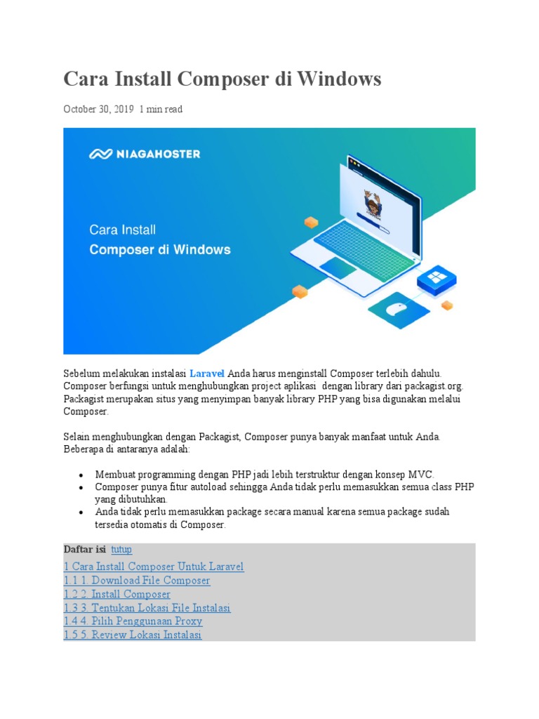 Cara install composer di windows pdf