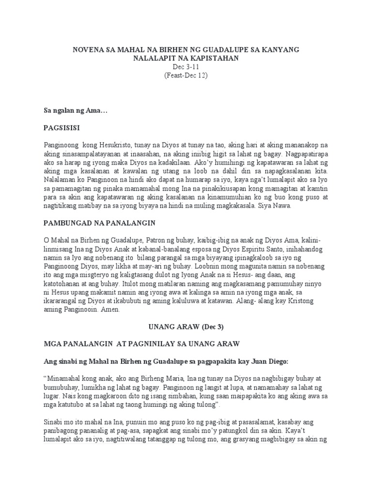 Novena Church Mass Dec 24 2024