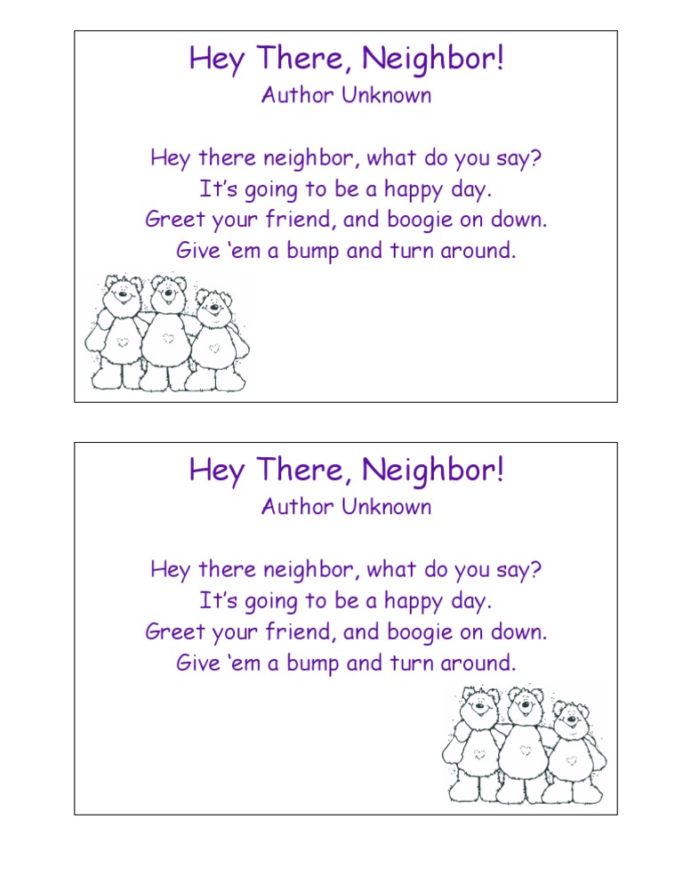 Hey There Neighbor | PDF