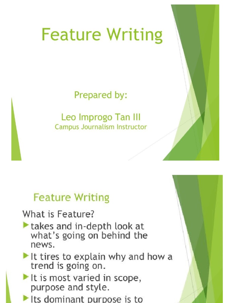 Intro and conclusion: key parts of a feature | PDF