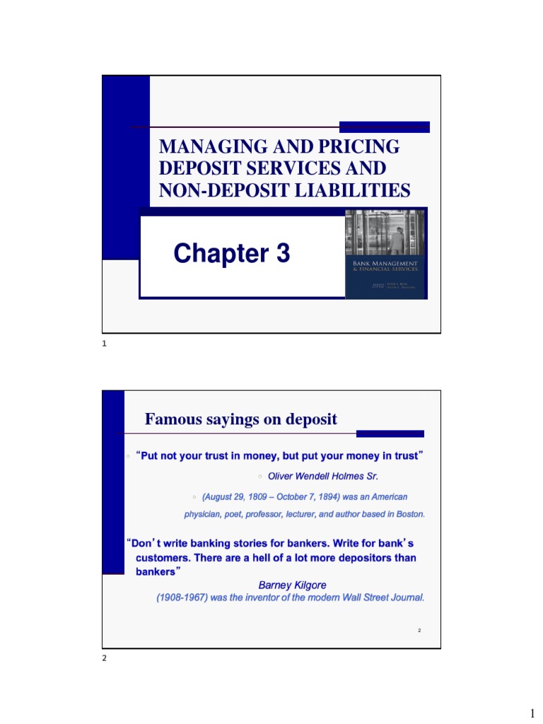 CHAP - 03 - Managing and Pricing Deposit Services and Non-Deposit ...
