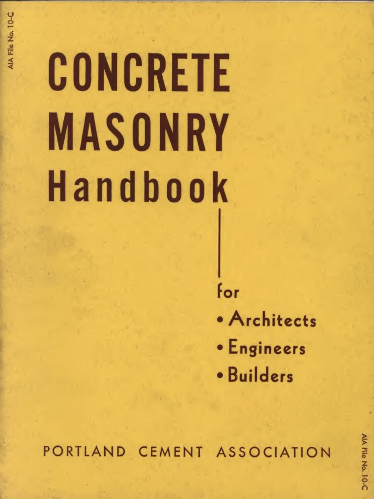 Portland Cement Assoc Concrete Masonry Handbook 19510001 PDF