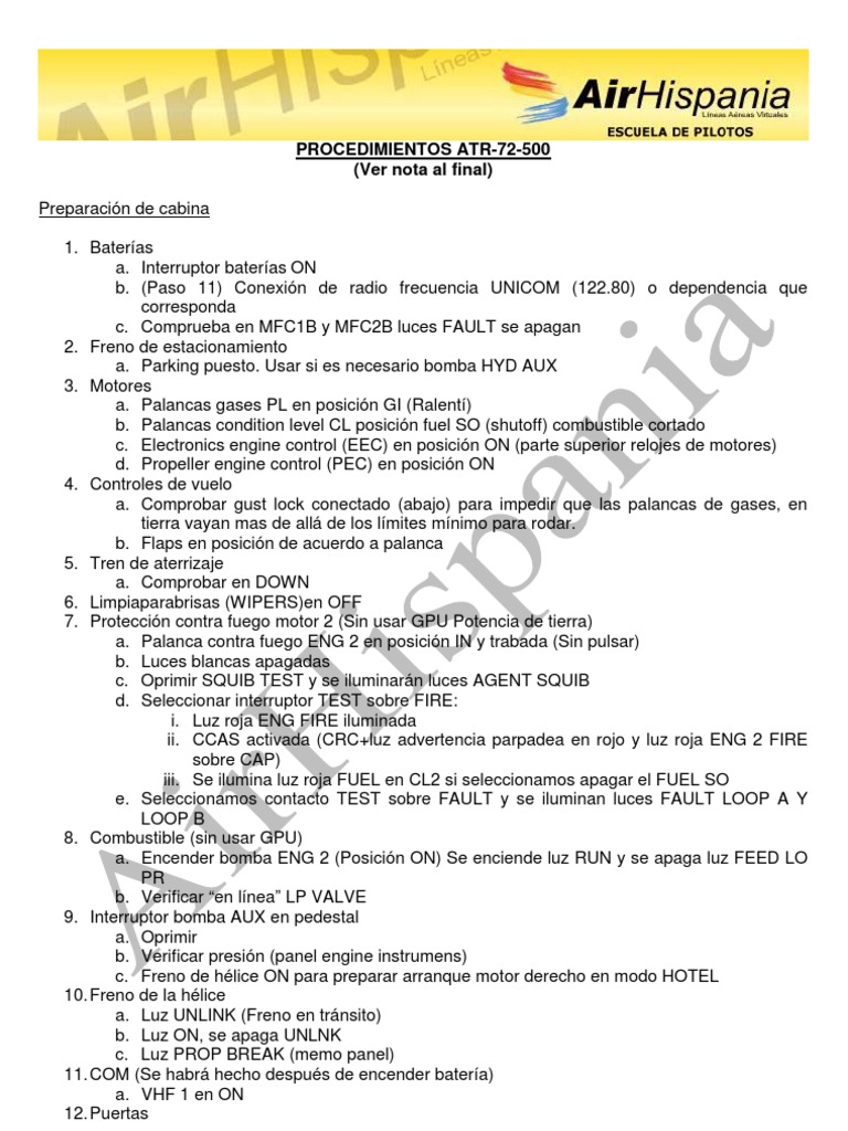 Manual ATR 72 | PDF