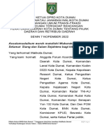 Perbaikan Pidato Ketua DPRD Kota Dumai Tanggapan Dan Atau Jawaban