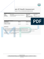 Certificate of Health Assessment: Rapid Antigen