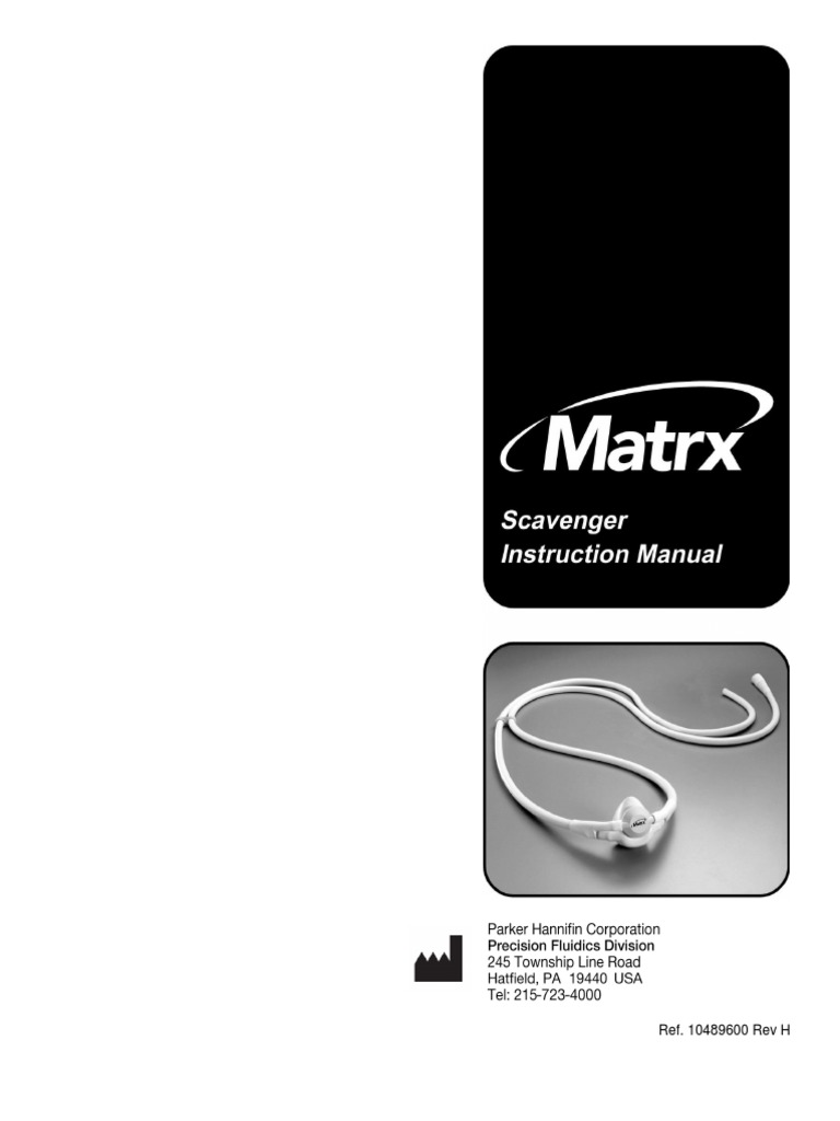 Matrx Scavenger Instruction Manual 10489600 | PDF | Pipe (Fluid ...