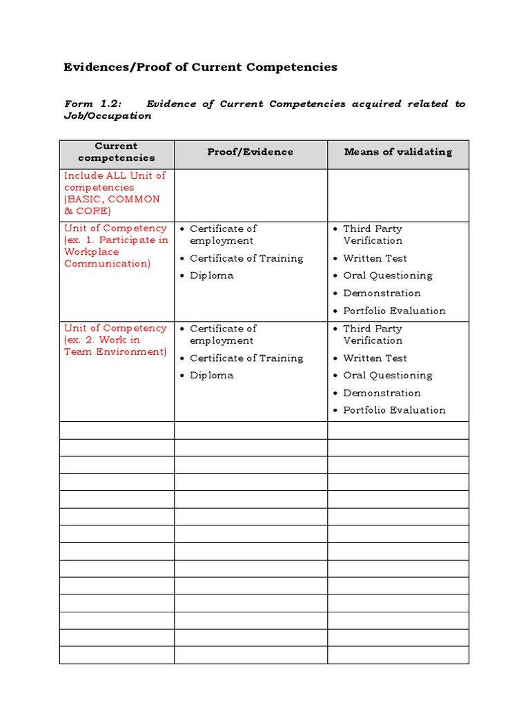 Current Employment Evidence Guide | PDF | Computers