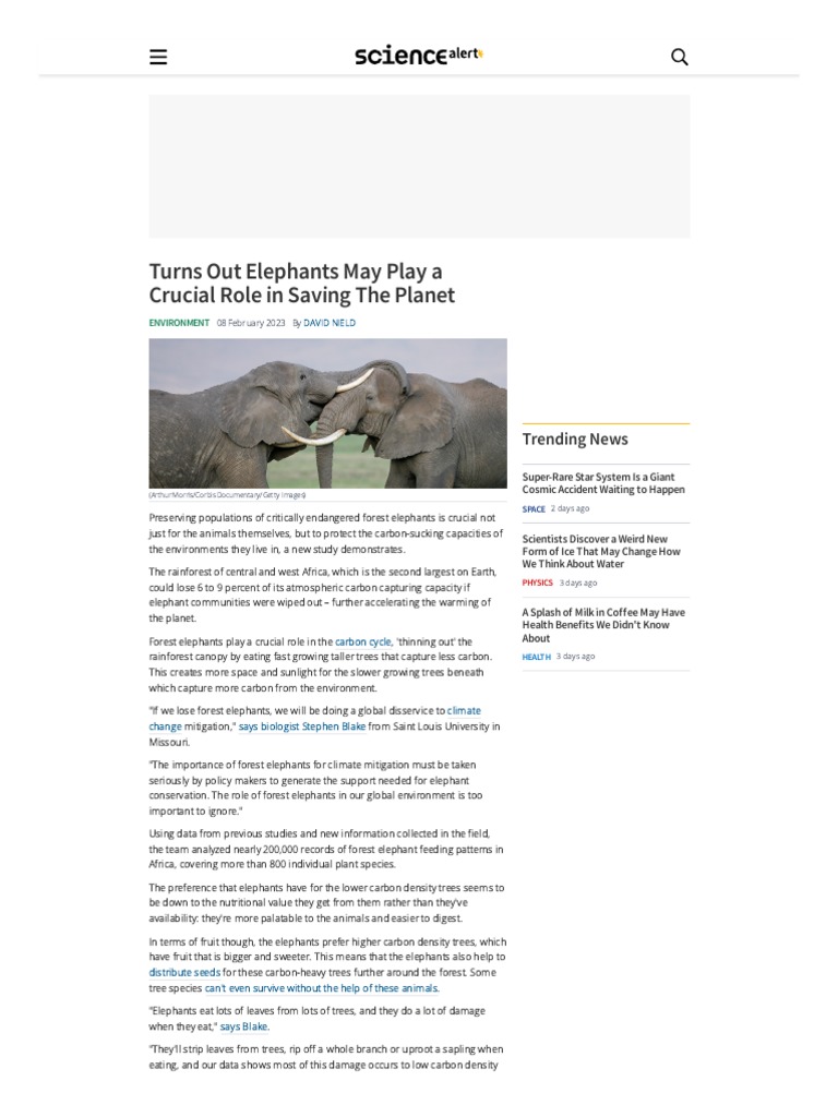 WWW Sciencealert Com Turns Out Elephants May Play A Crucial Role in Saving The PDF