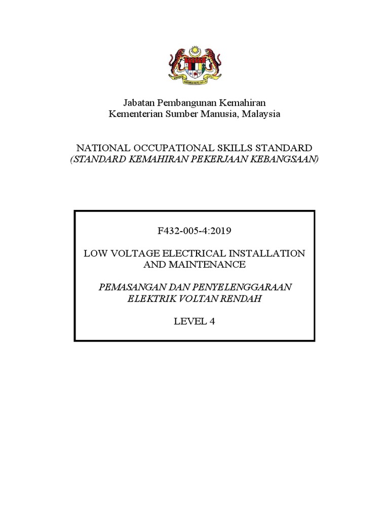Low Voltage Electrical Installation and Maintenance | PDF | Electrical ...