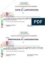Cetification of Participation