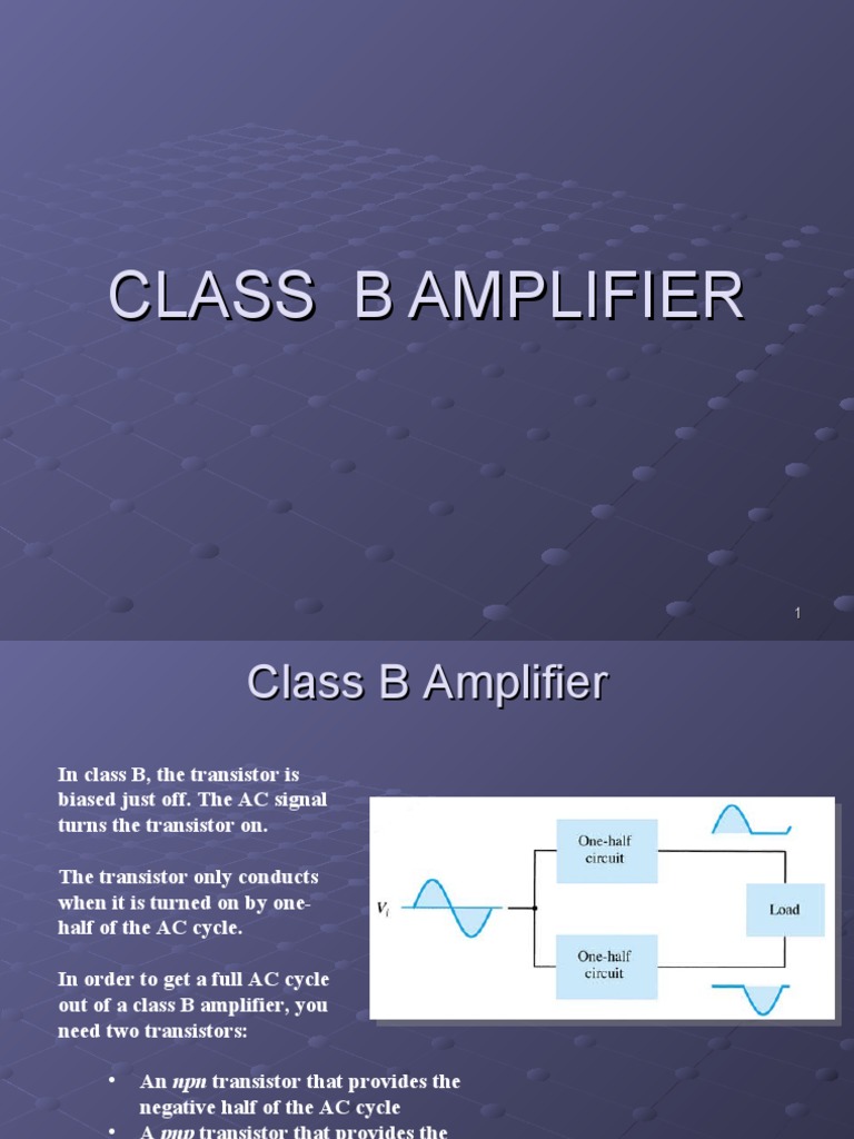 Class B Amplifier PDF Amplifier Distortion
