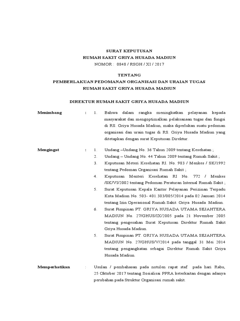 Contoh SK Benar | PDF