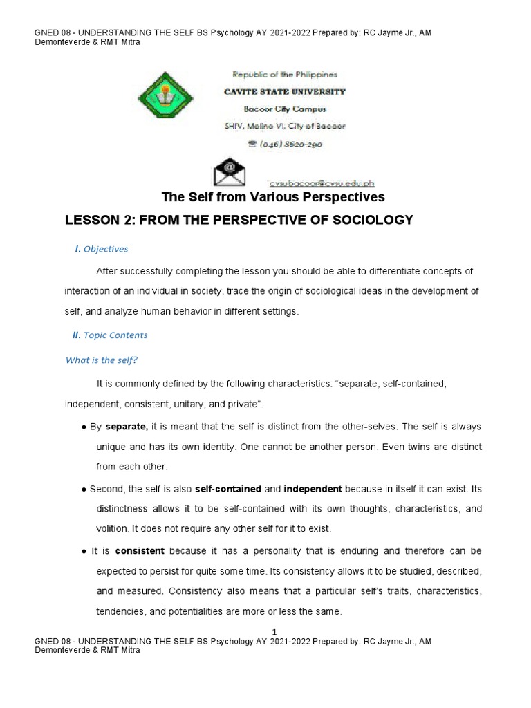 Sociology of Self: Understanding Identity | PDF | Self | Identity ...