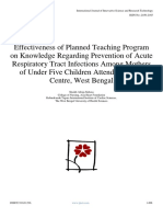 Effectiveness of Planned Teaching Program On Knowledge Regarding Prevention of Acute Respiratory Tract Infections Among Mothers of Under Five Children Attending ICDS Centre, West Bengal