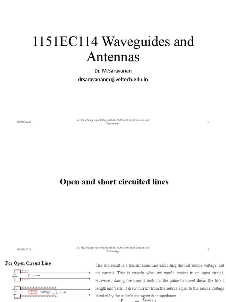 Open and Short Circuit Transmission Lines | PDF | Transmission Line ...