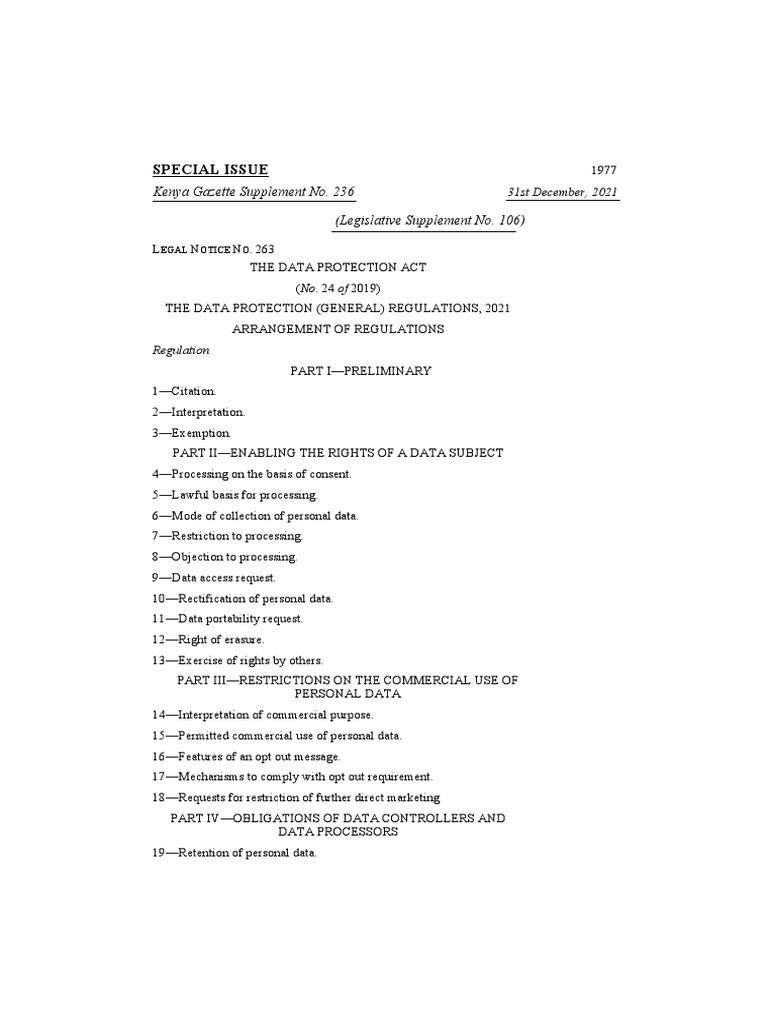 L.N 263265 The Data Protection (General) Regulations 2021 (Fin