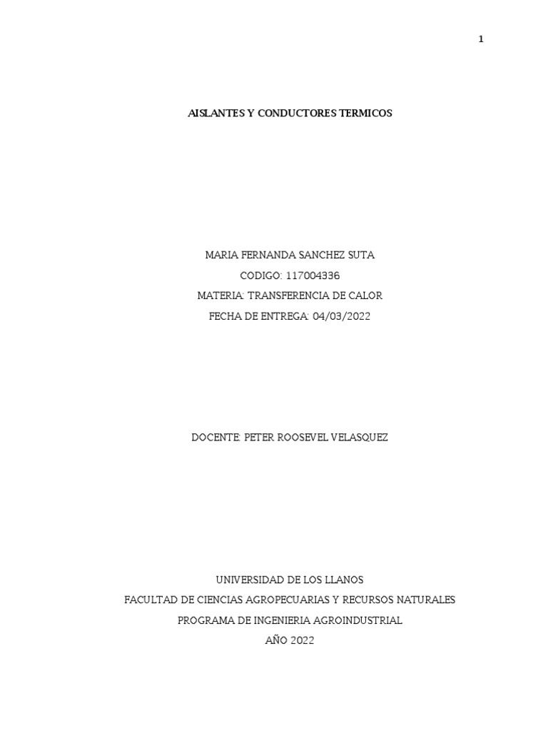 Aislantes y Conductores Térmicos | PDF | Conductividad térmica | Convección