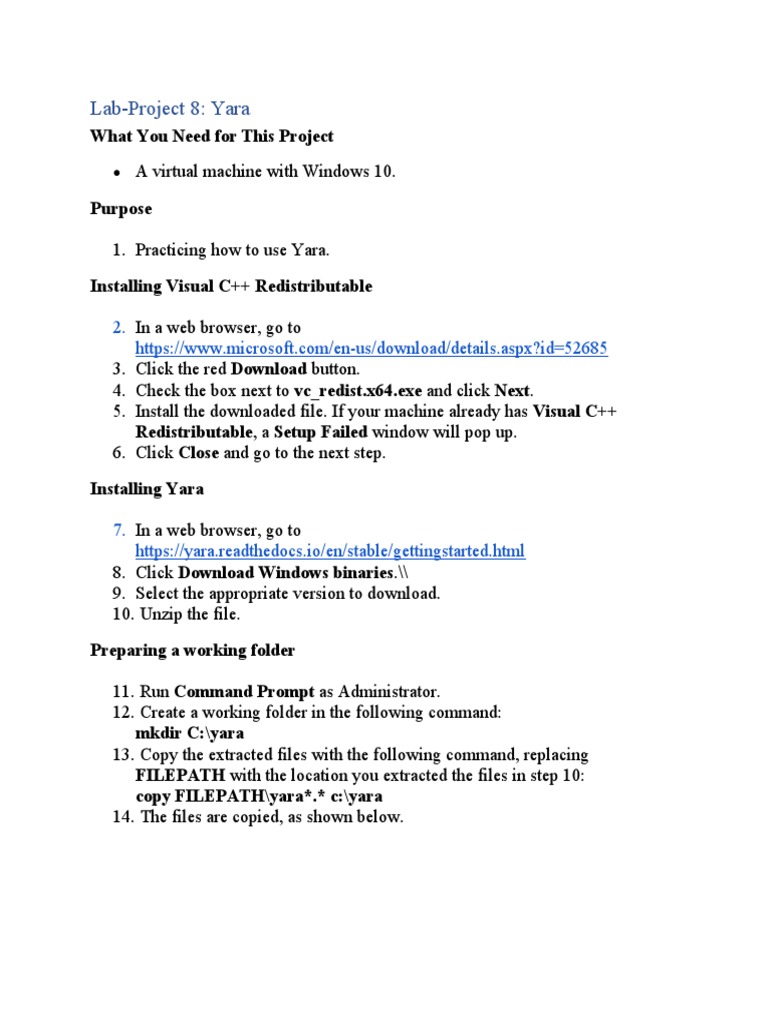 Lab Proj 08 Yara PDF Computer File Zip (File Format)