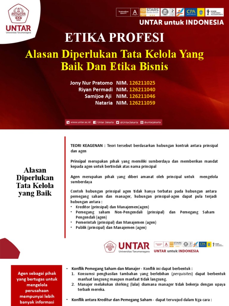 07 - Alasan Diperlukan Tata Kelola Yang Baik Dan Etika Bisnis | PDF