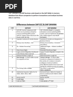 Difference Between ECC & S4HANA