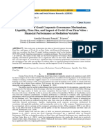 The Influence of Good Corporate Governance Mechanisms, Liquidity, Firm Size, and Impact of Covid-19 On Firm Value: Financial Performance As Mediation Variable