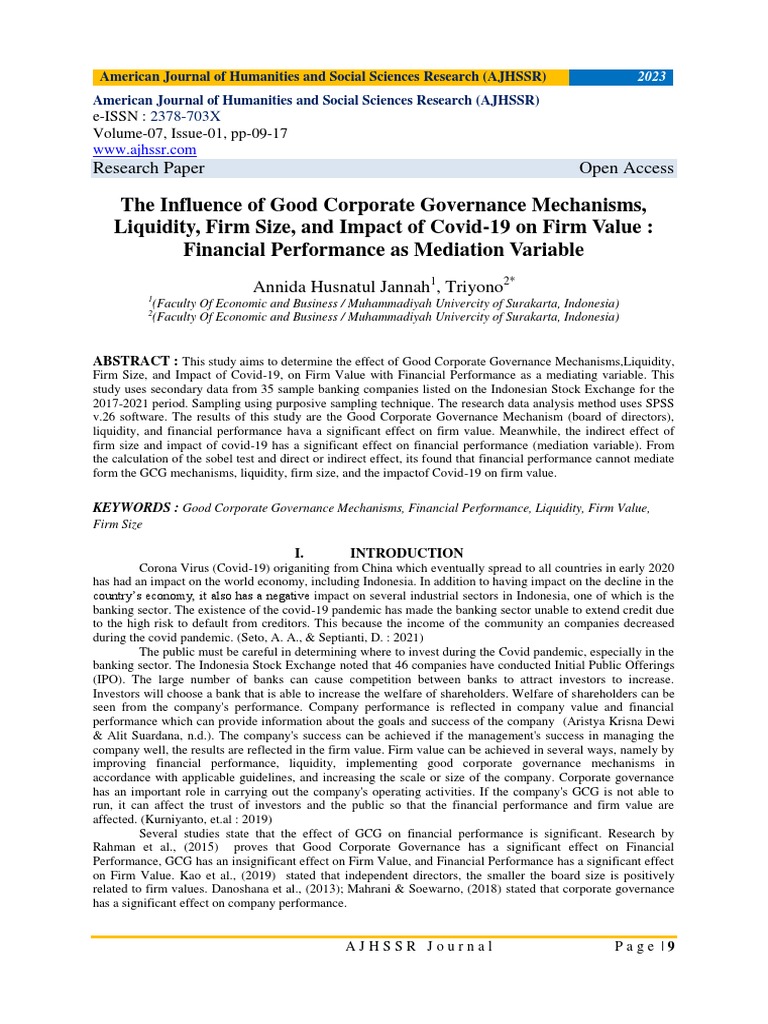 Corporate Governance and Firm Value Analysis | PDF | Investing | Banks