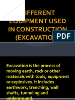 Different Equipment Used in Construction (Excavation)
