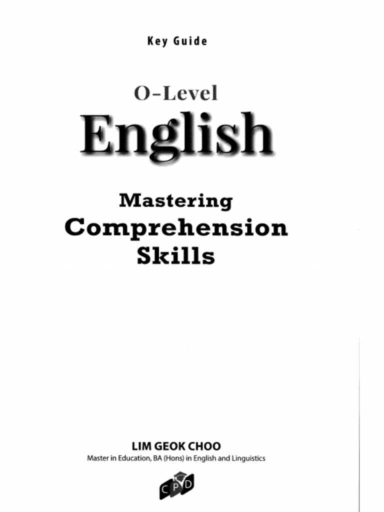 O Level Mastering Comprehension Skills PDF