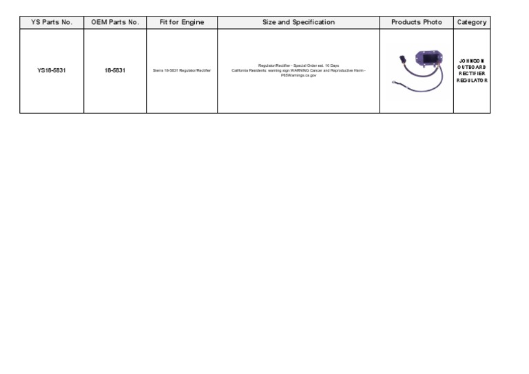 Johnson Outboard Rectifier Regulator PDF
