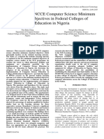 Evaluating The NCCE Computer Science Minimum Standard Objectives in Federal Colleges of Education in Nigeria