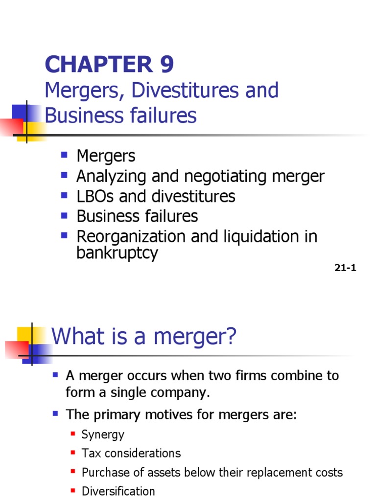 VALCOM - 09 - Fundamentals of Mergers Divestitures and BF | PDF ...