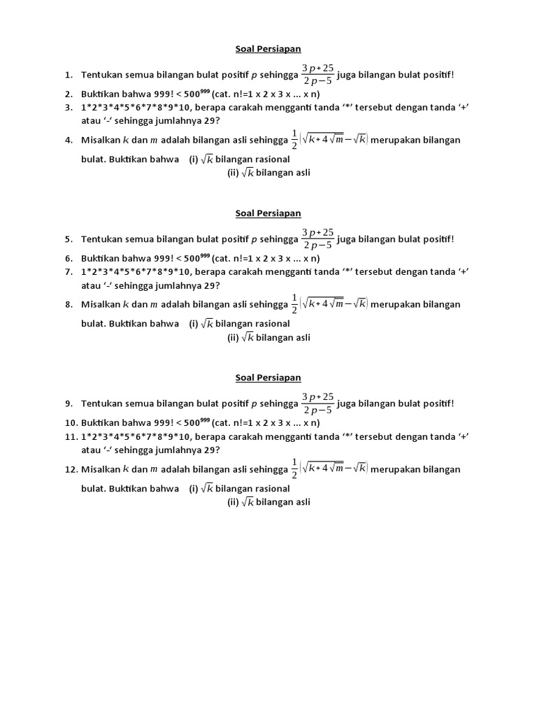 Tentukan Semua Bilangan Bulat Positif P Sehingga 3p | PDF | Metode ...