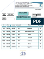 Emploi Du Temps: Filiére: Semestre: Groupe: G4 Semestre 01 English Studies