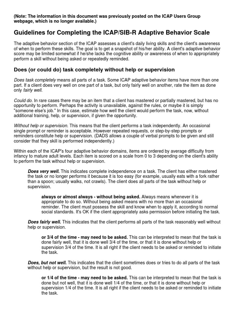 I Cap Guidelines PDF Cognition Psychological Concepts