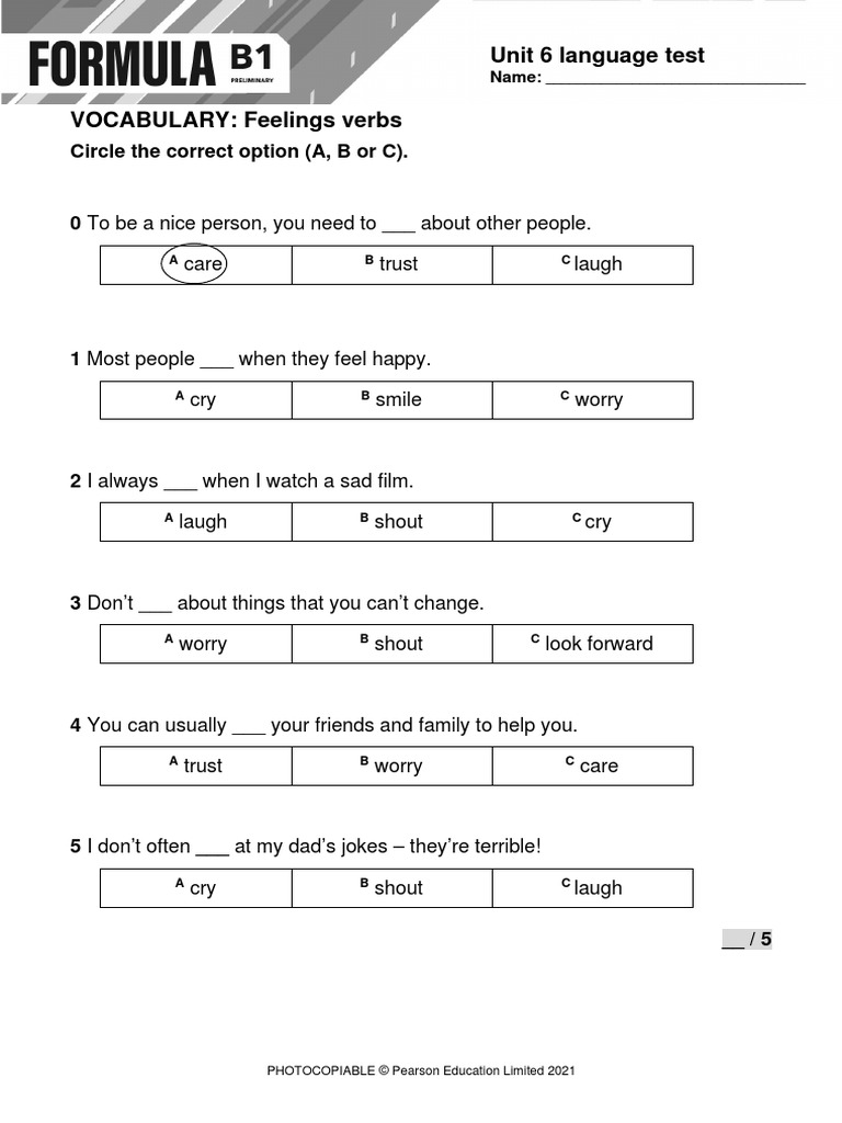 Formula B1 Unit 6 Test Df Pdf