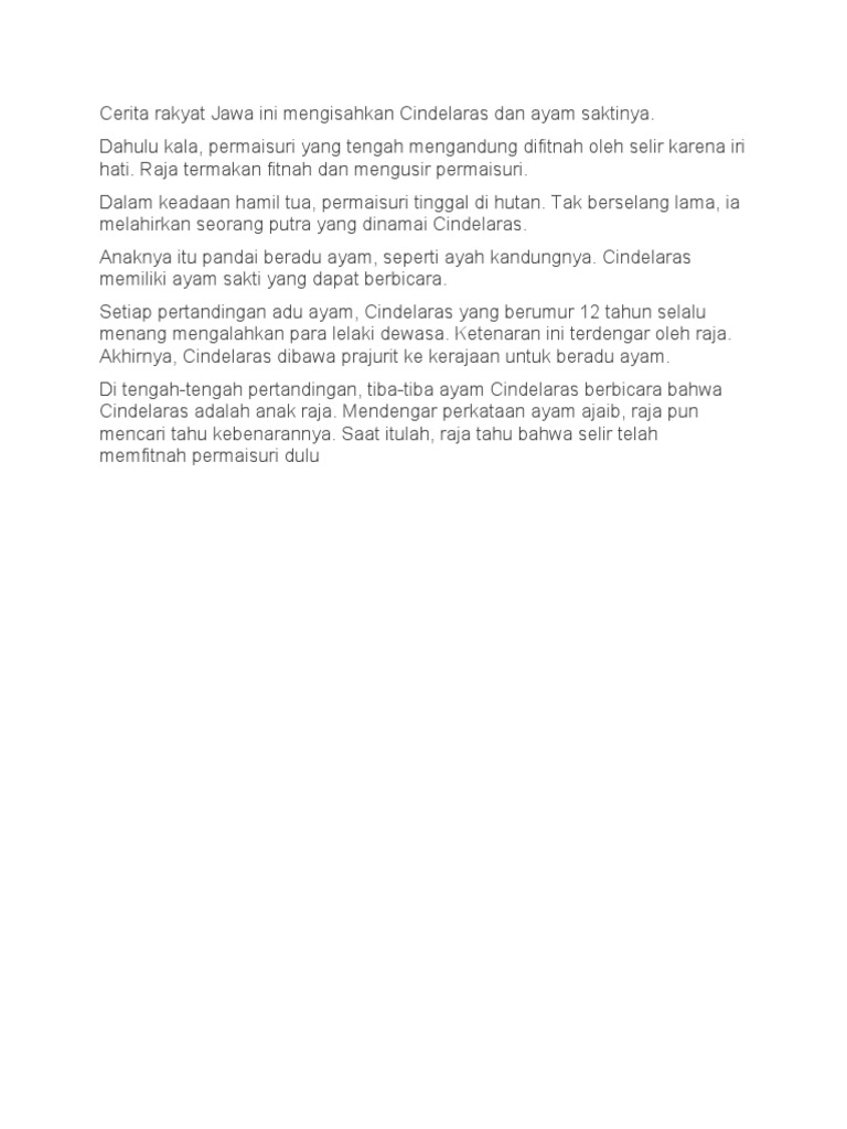 Cerita Rakyat Jawa tentang Cindelaras dan Ayam Sakti yang Bisa