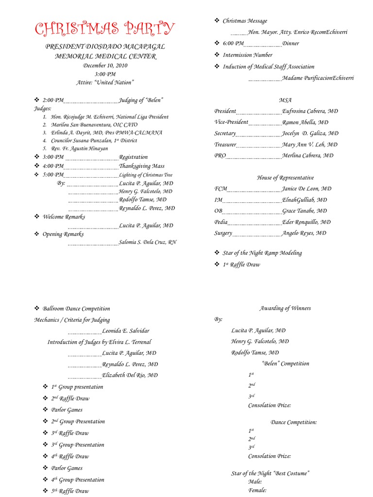 Program for Christmas Party 24