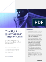 The Right To Information in Times of Crisis:: Access To Information - Saving Lives, Building Trust, Bringing Hope!