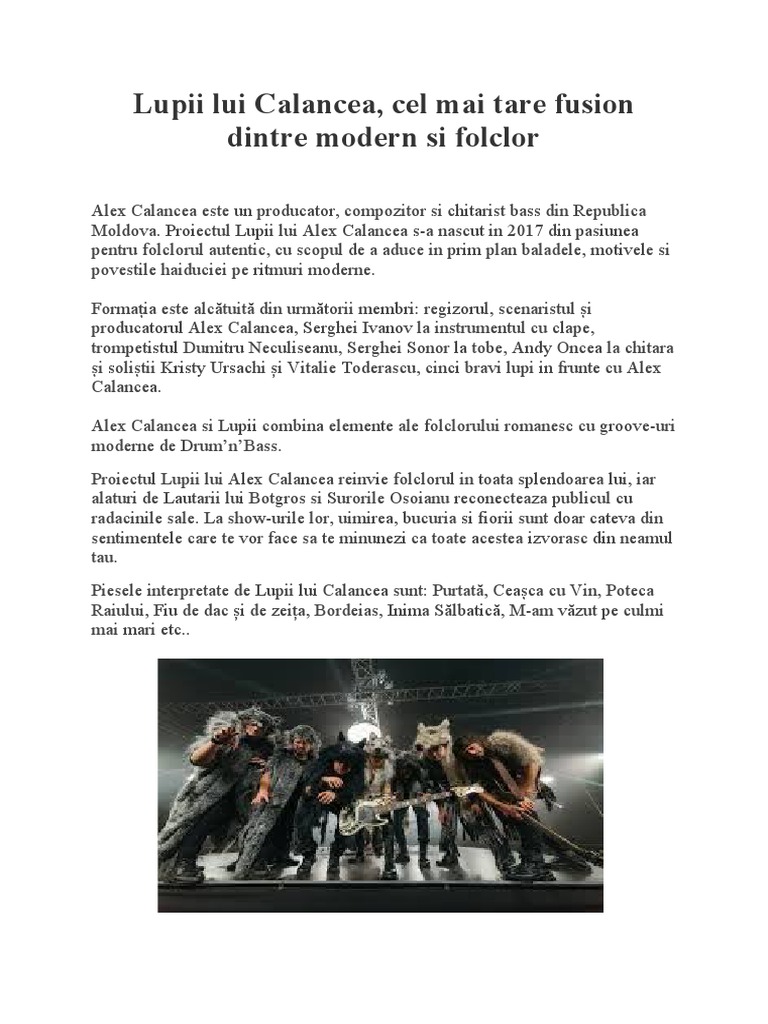 Lupii Lui Calancea | PDF